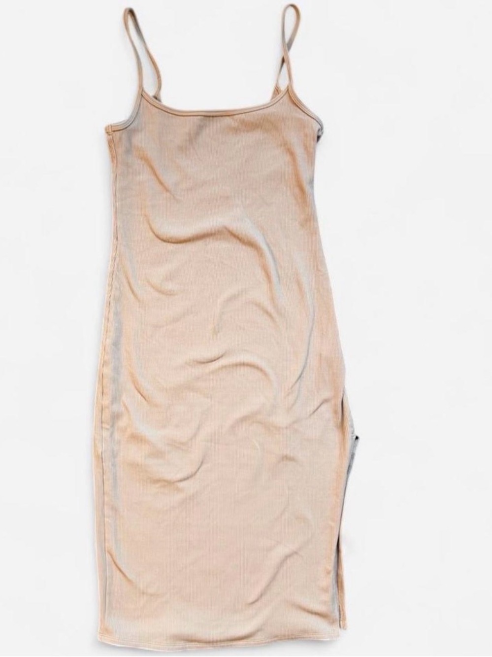 Abercrombie & Fitch Beige Ribbed Bodycon Maxi Dress Size Medium